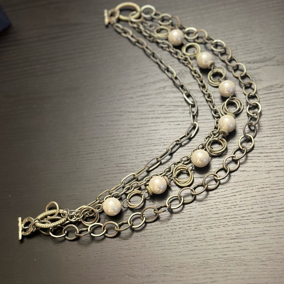 💎 PREMIER DESIGNS 💎 Faux pearls chain Statement Necklace - Picture 3 of 4